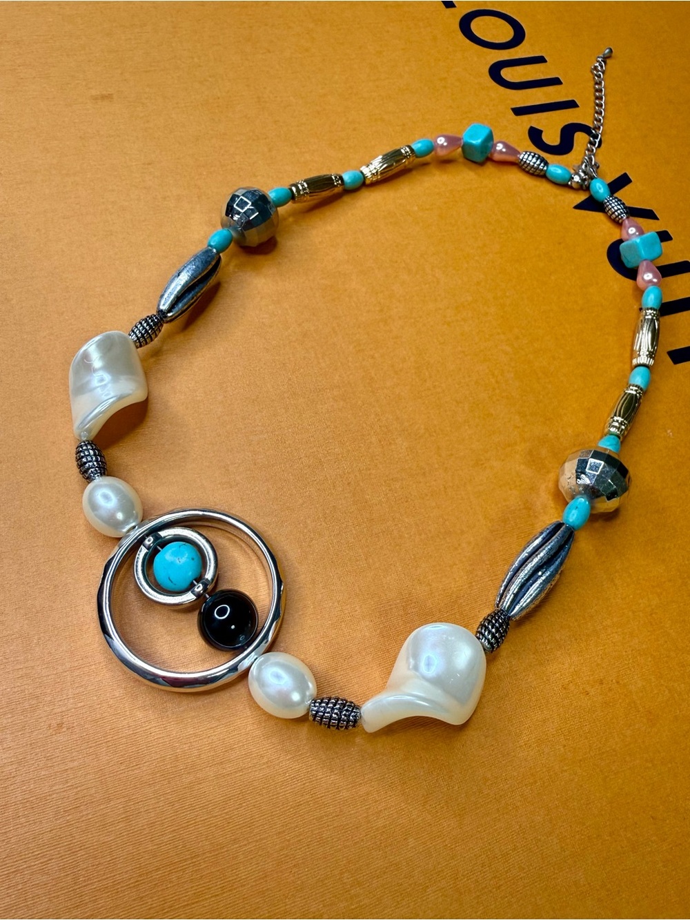 Turquoise & Pearl Statement Necklace